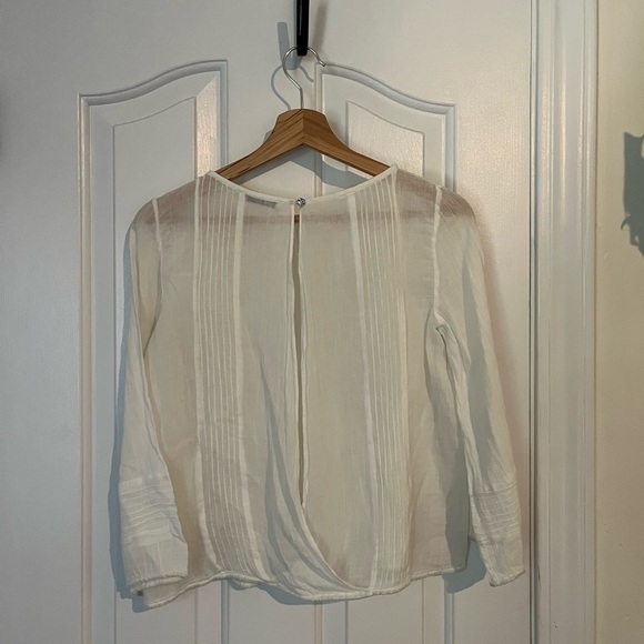 Alice + Olivia | Ivory Peasant Top XS Boho Cottage Core Quiet Luxury Festival - Picture 6 of 14